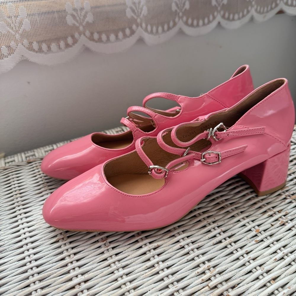 Bubblegum Pink Patent Leather Mary Jane Heels